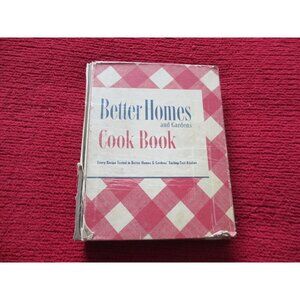 Better Homes And Gardens Cook Book Vintage 1951 Red Gingham Hardcover Binder Sty